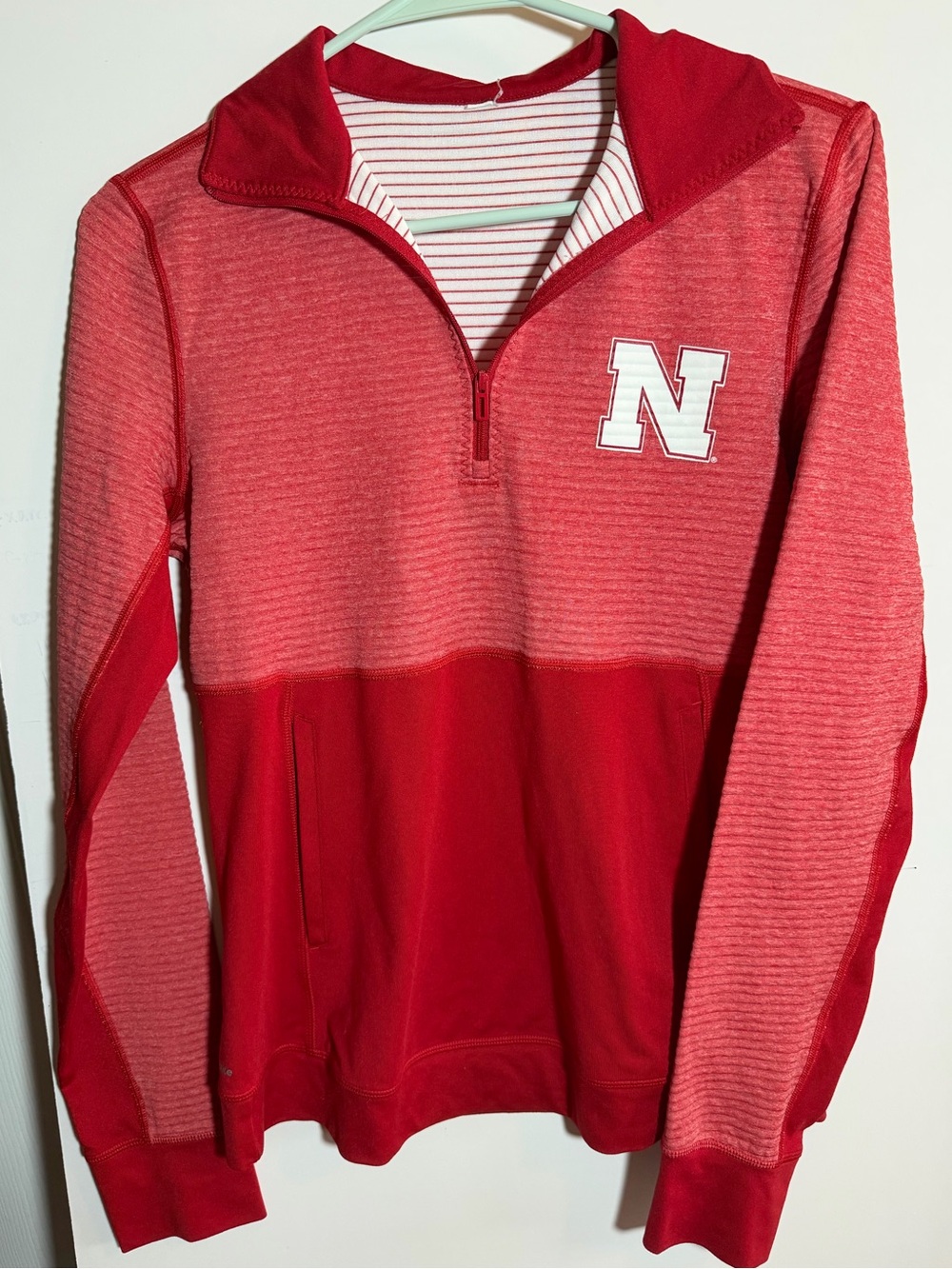 Red Women's Half-Zip Pullover Sweater